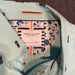 Tropical Theme Men’s Short Sleeve Button-Down Shirt